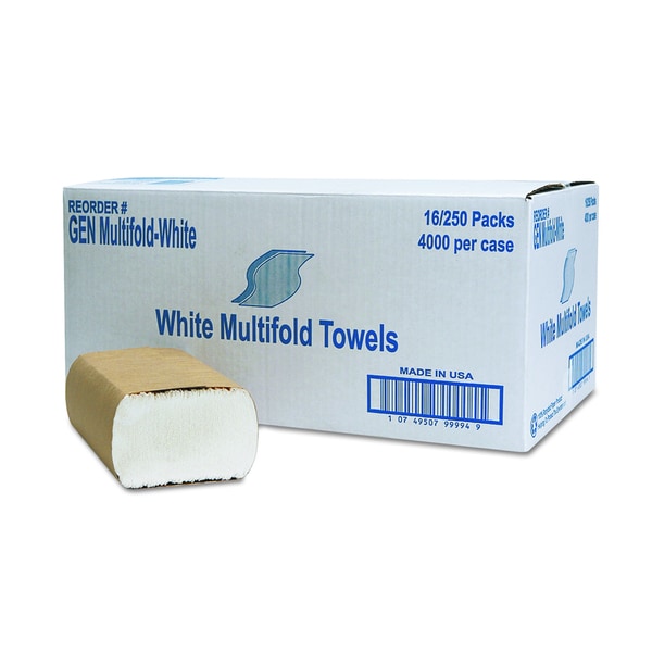 General Supply White Multifold Towel (16 Packs of 250 Towels)