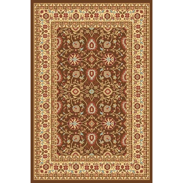 Renaissance Brown/Cream Traditional Print Area Rug (33 x 53)