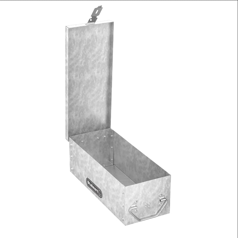 Metal Lock Box with Folding Handle and Stackable Design- Durable Portable Locking Storage Stalwart