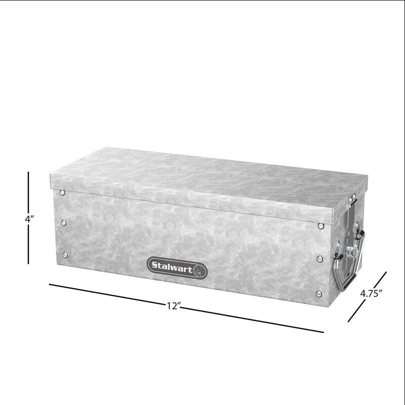 Metal Lock Box with Folding Handle and Stackable Design Durable