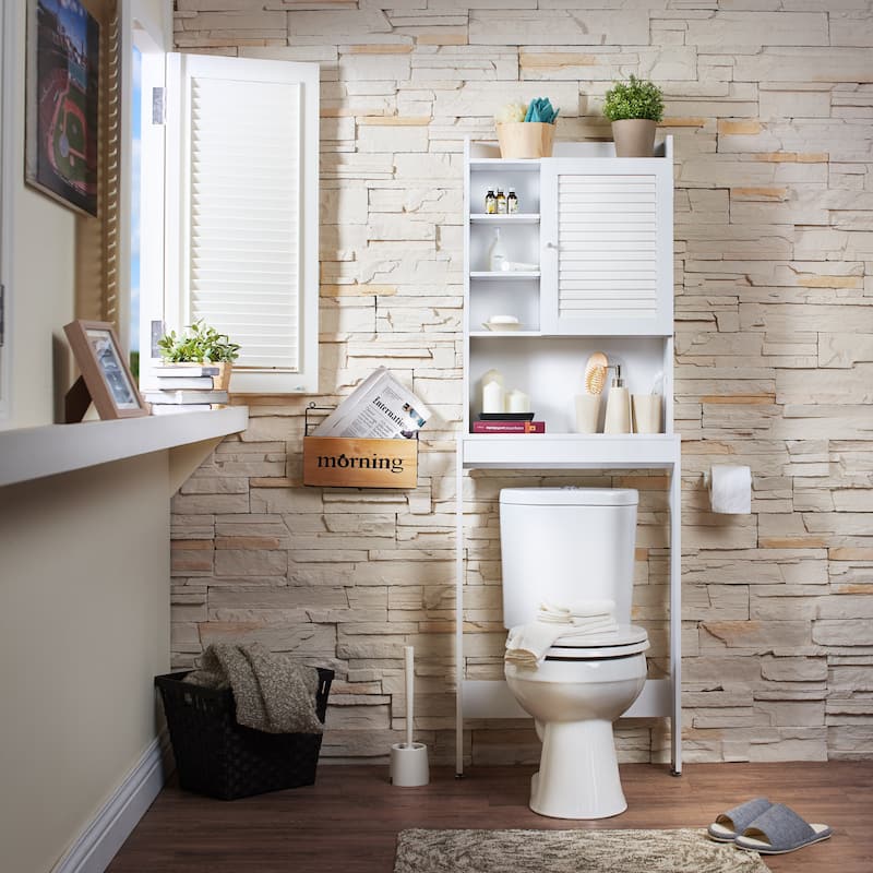 Cula Modern White 7-shelf Space-saver Cabinet by Furniture of America