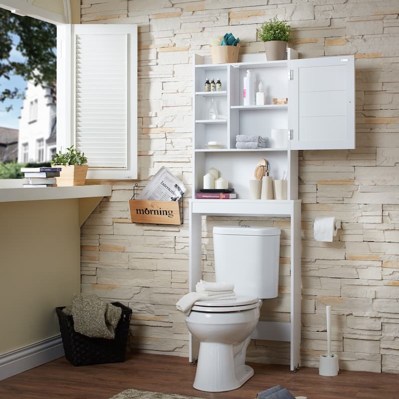 Cula Modern White 7-shelf Space-saver Cabinet by Furniture of America