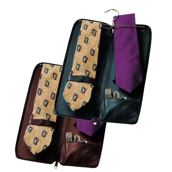 Shop Royce Leather Luxury Travel Tie Case and Cufflink Storage On Sale Free Shipping Today