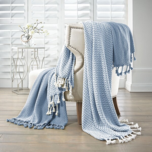 Amraupur Overseas 100-percent Cotton Monaco Throws (Set of 2)