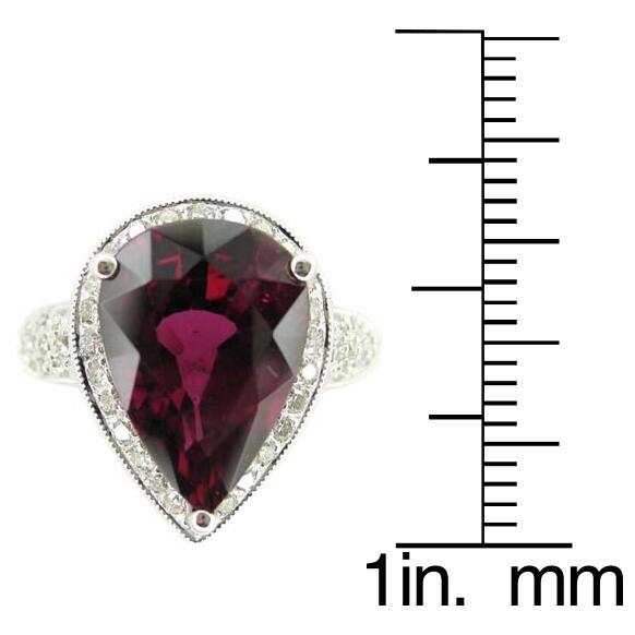 Kabella 18k White Gold Pink Tourmaline and 1/2ct TDW Diamond Cocktail Ring (G-H, SI2-I1)