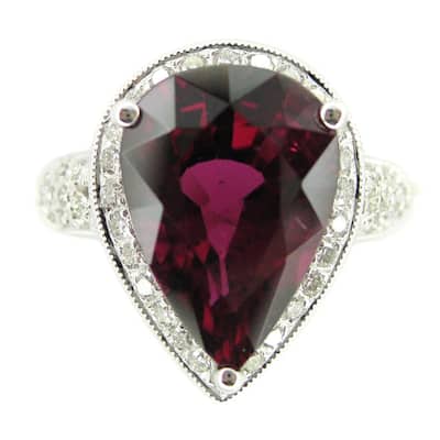 Kabella 18k White Gold Pink Tourmaline and 1/2ct TDW Diamond Cocktail Ring (G-H, SI2-I1)