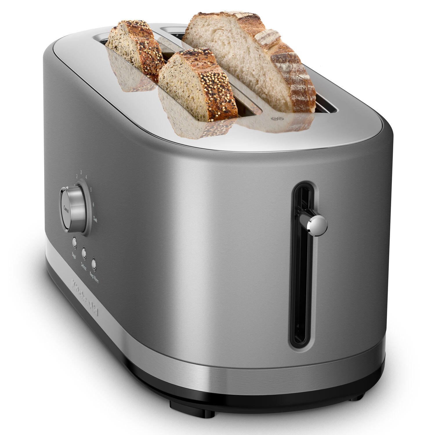 KitchenAid KMT4116CU Contour Silver 4-slice Long Slot Toaster with High  Lift Lever - Bed Bath & Beyond - 10461035