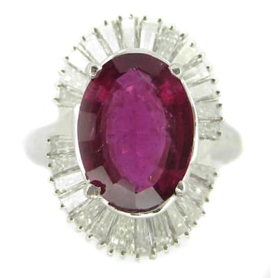 Kabella Luxe Platinum Pink Tourmaline 2 1/0ct TDW Diamond Cocktail Ring (G-H, SI2)