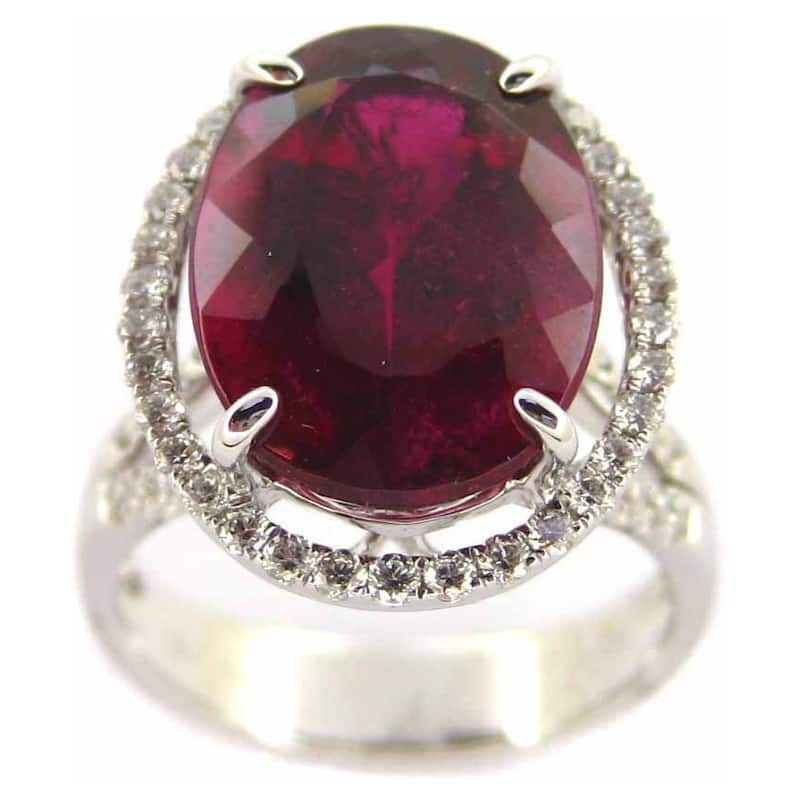 Kabella 18k White Gold Pink Tourmaline 3/5ct TDW Diamond Ring (G-H, SI1-SI2)