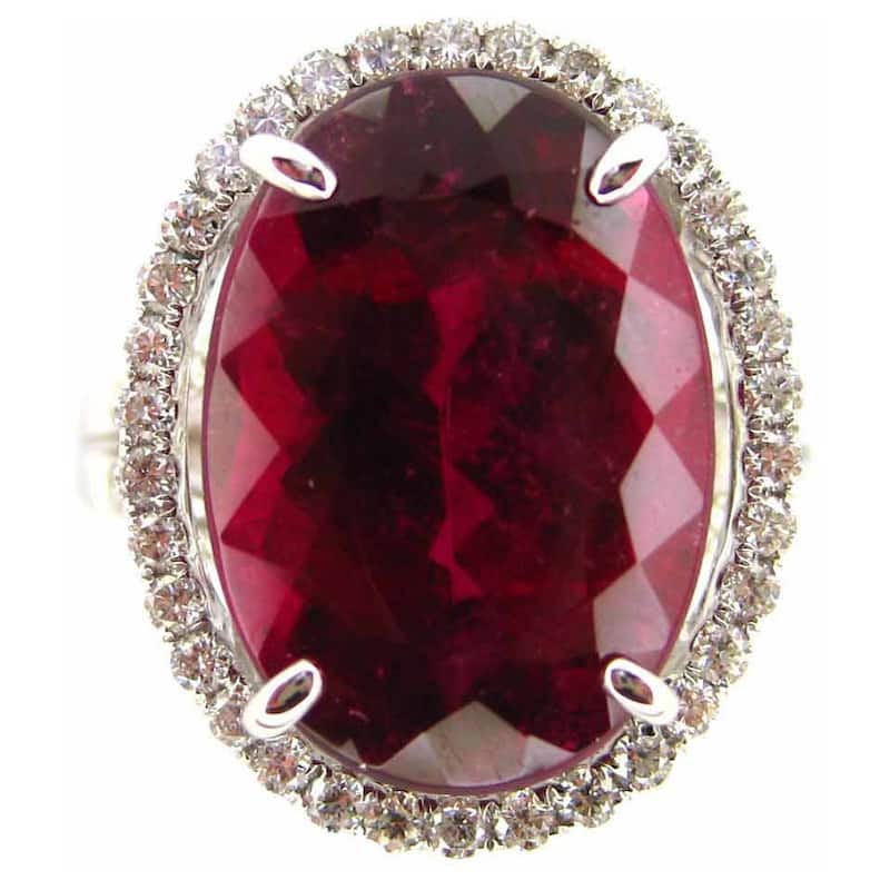 Kabella 18k White Gold Pink Tourmaline 3/5ct TDW Diamond Ring (G-H, SI1-SI2)