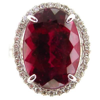 Kabella 18k White Gold Pink Tourmaline 3/5ct TDW Diamond Ring (G-H, SI1-SI2)