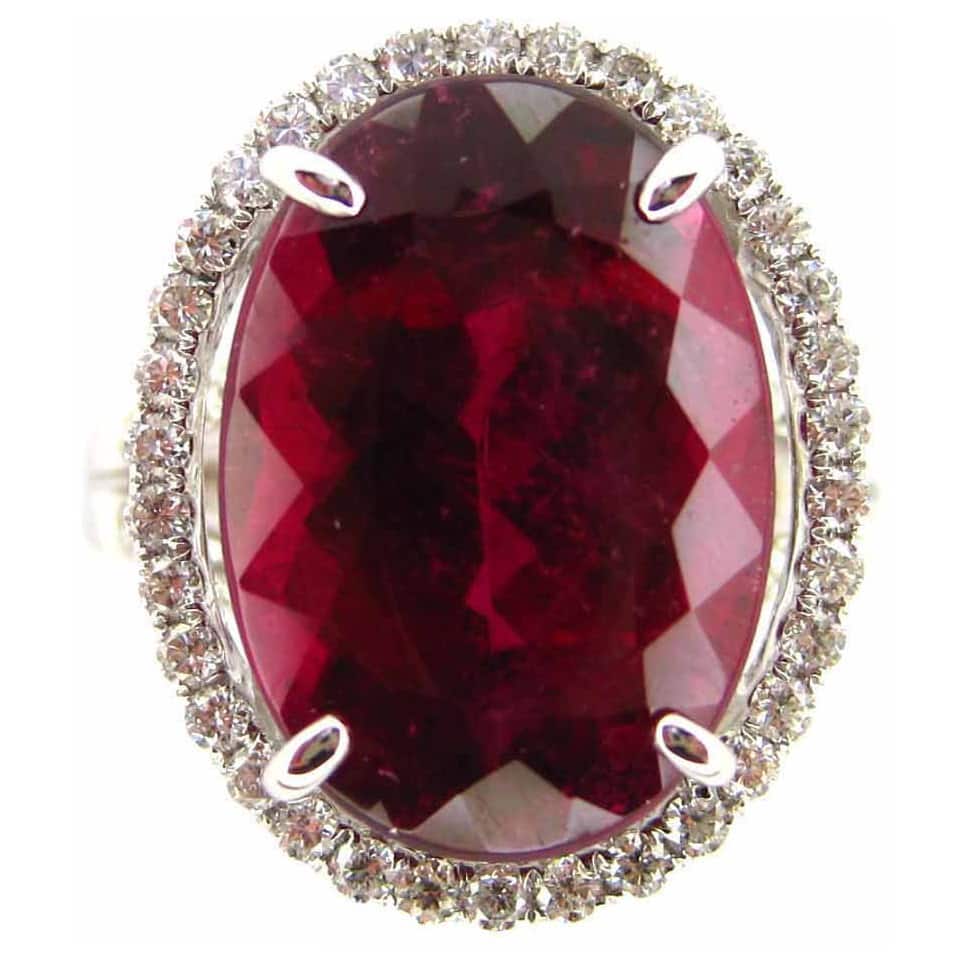 Kabella 18k White Gold Pink Tourmaline 3/5ct TDW Diamond Ring (G-H, SI1-SI2)