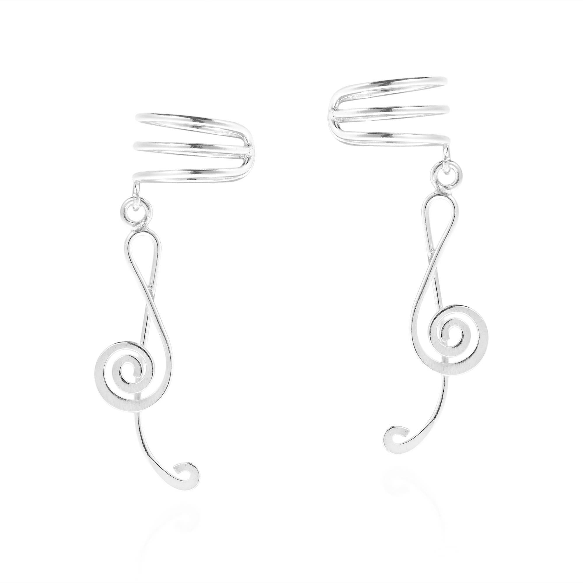 Handmade My Melody Treble Clef Music Note Sterling Silver Ear Treble Clef Music Note Sterling Silver