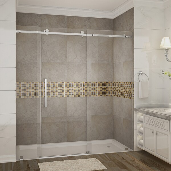 Aston Moe 72 In X 75 Completely Frameless Sliding Alcove Aston Moe 72 In X 75 Completely Frameless Sliding Alcove Shower Door