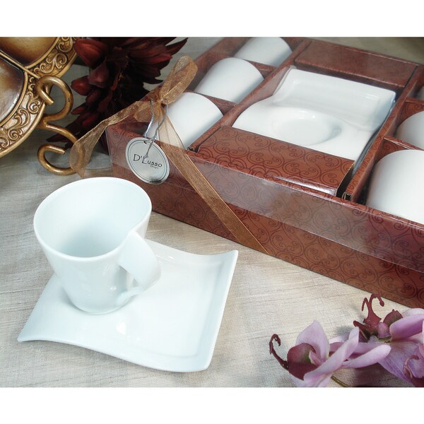 12 Piece Set Amore Espresso Demitasse Coffee Cup /& Saucer
