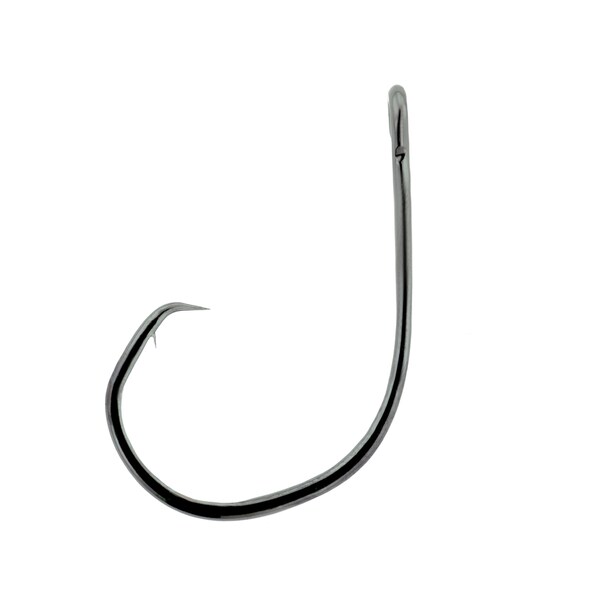Eagle Claw Lazer Circle Mid-Wire Non-Offset Hook Platinum Black Size 6/0 (Per 5)