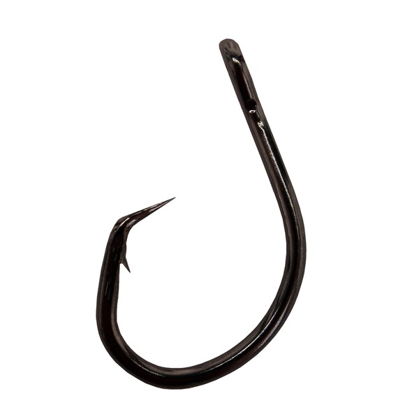 Eagle Claw Lazer Circle Mid-Wire Offset Hook Platinum Black Size 5/0 (Per 5)