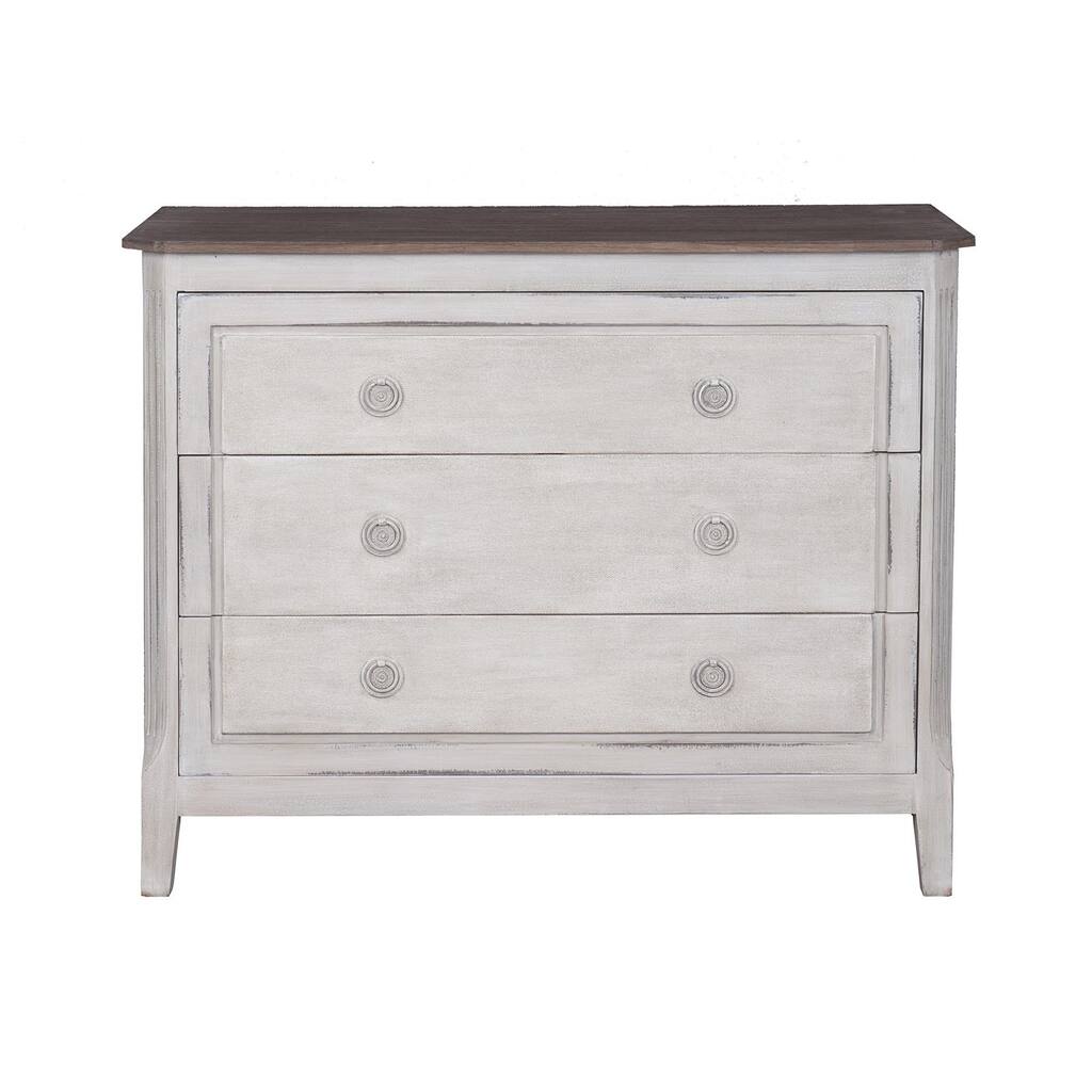 Antique White Wooden Chest Of Drawers by East at Main