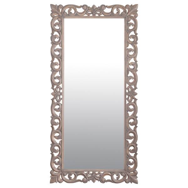 Coquille 78" Grey Rectangular Accent Mirror Overstock 10461709