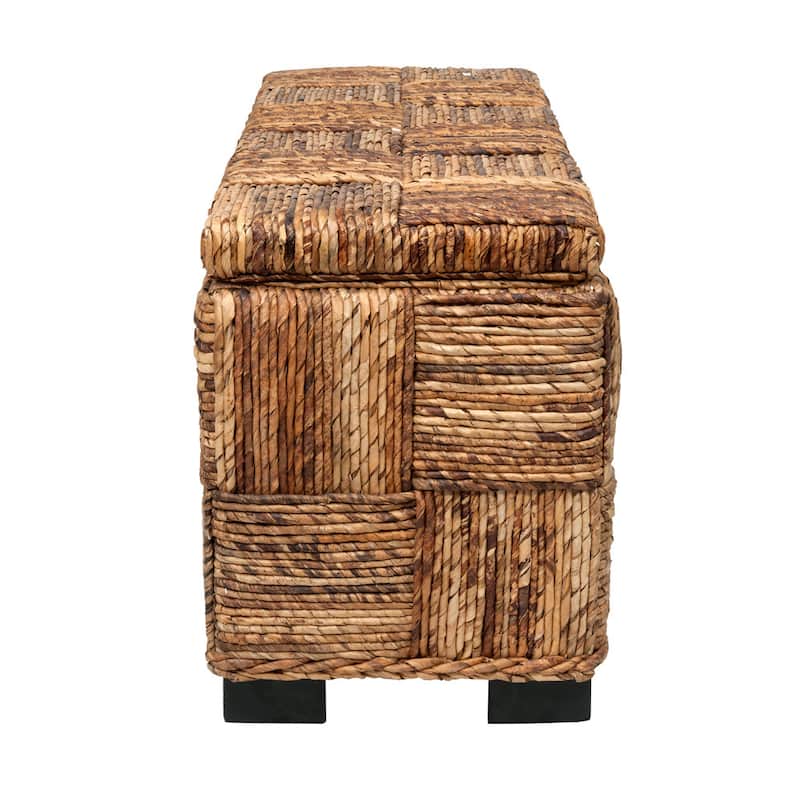 Geometric Abaca Storage Bench by East at Main