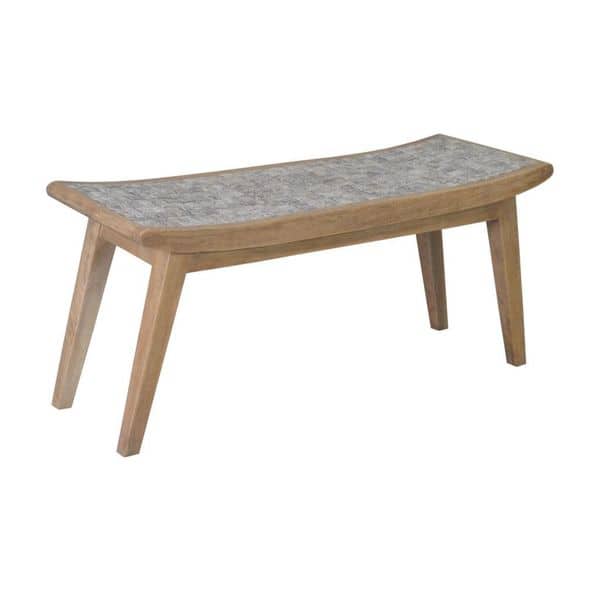 Halsey Contemporary Grey Coconut Chips Bench by East at Main Bed Bath & Beyond 10461769