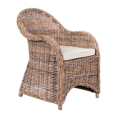 East at Main Handwoven Cushioned Rattan Armchair - 22"x25"x33"