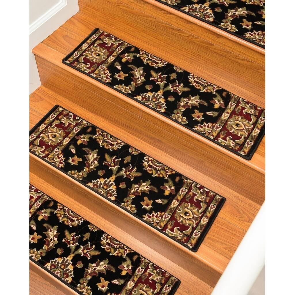 Natural Area Rugs Sydney Black Polypropylene Stair Treads (Set of 13) - 13PC (9" x 29")