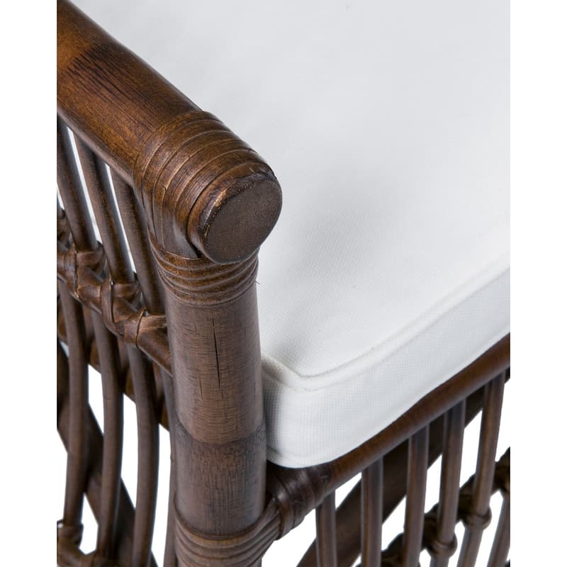 Natural Brown Rattan Cushioned Armchair by East at Main