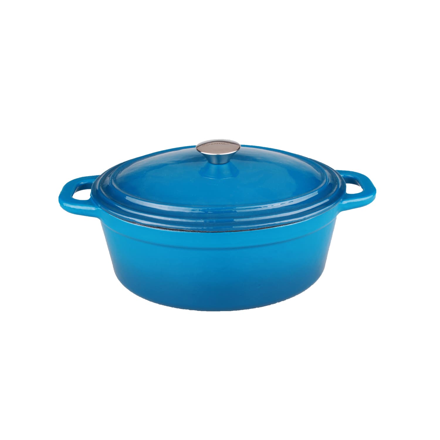 Neo 8 Qt. Oval Cast Iron Blue Casserole Dish with Lid Neo 8 Qt. Oval Cast Iron Blue Casserole Dish with Lid
