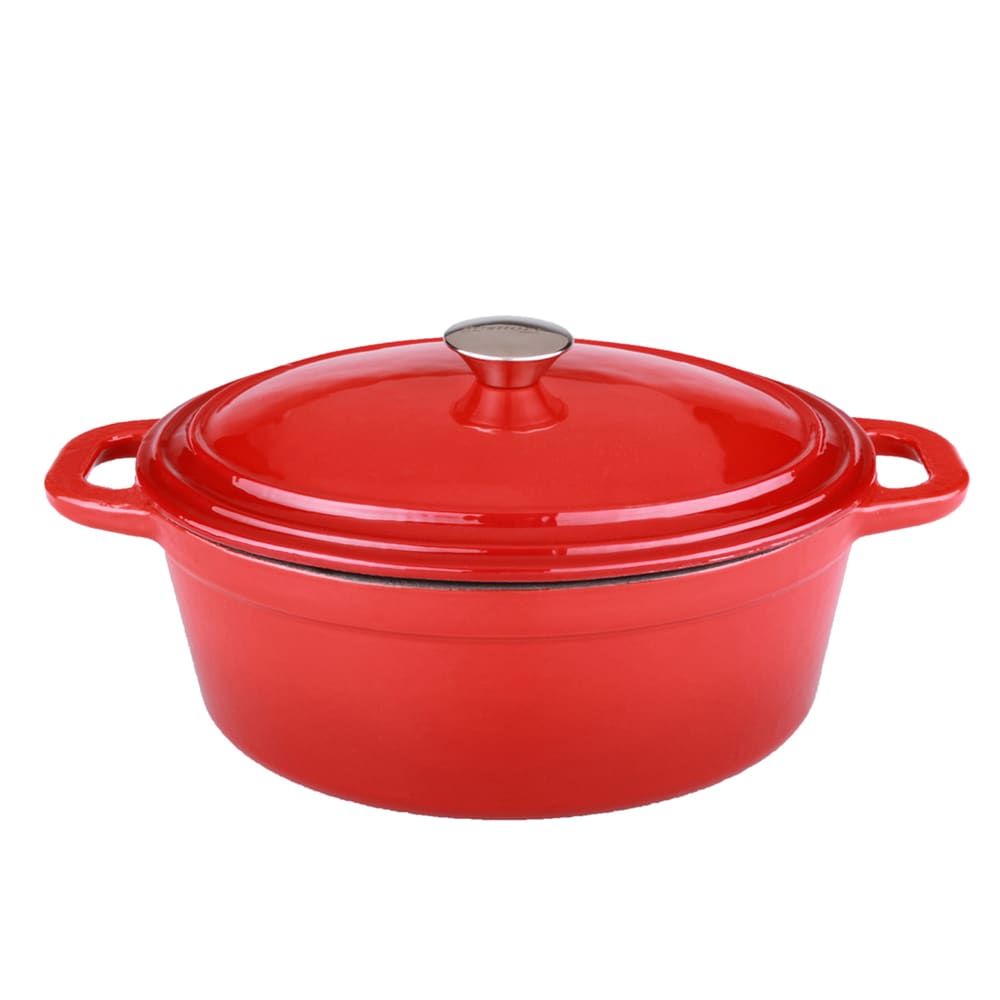 Goodful 7qt Cast Aluminum, Ceramic Stock Pot With Lid, Side