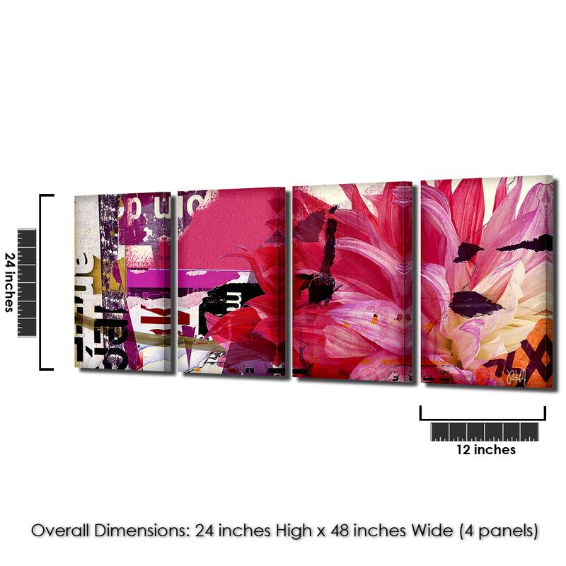 Ready2HangArt 'Painted Petals LXXI' 4-piece Canvas Wall Art Set