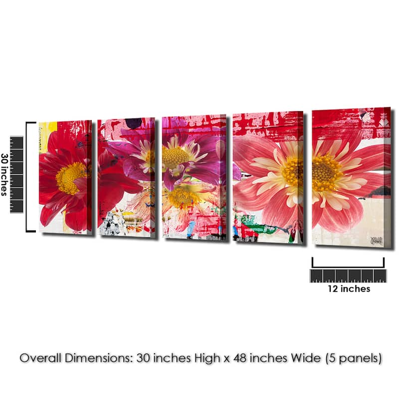 Ready2HangArt 'Painted Petals LXXIII' 5-piece Canvas Wall Art Set