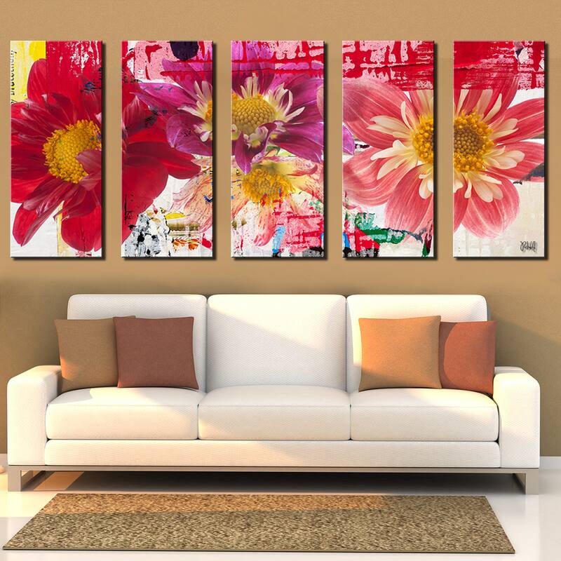 Ready2HangArt 'Painted Petals LXXIII' 5-piece Canvas Wall Art Set