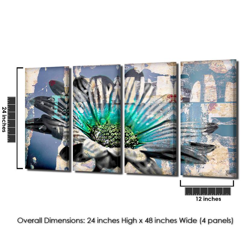 Ready2HangArt 'Painted Petals XCIV' 4-piece Canvas Wall Art Set