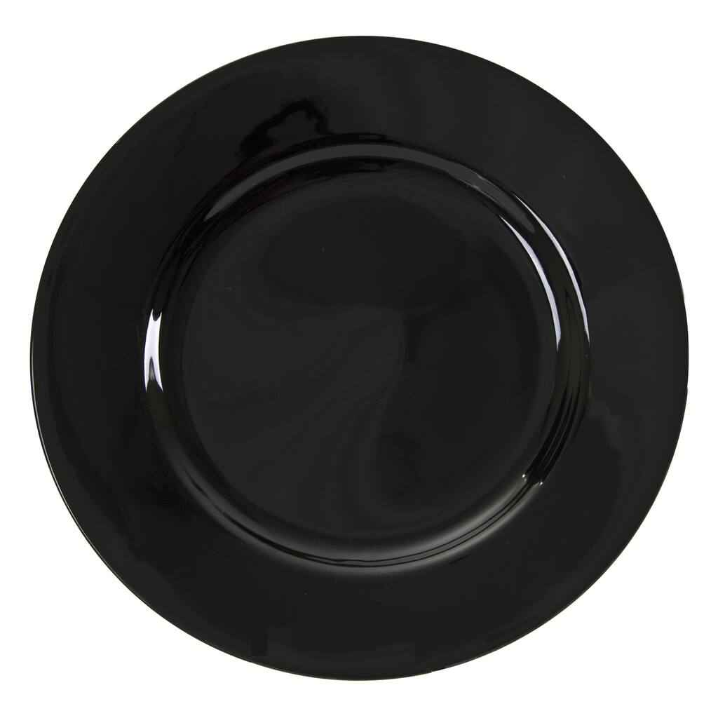 10 Strawberry Street Black Rim 12.25-inch Dinner Plate (Set of 6)