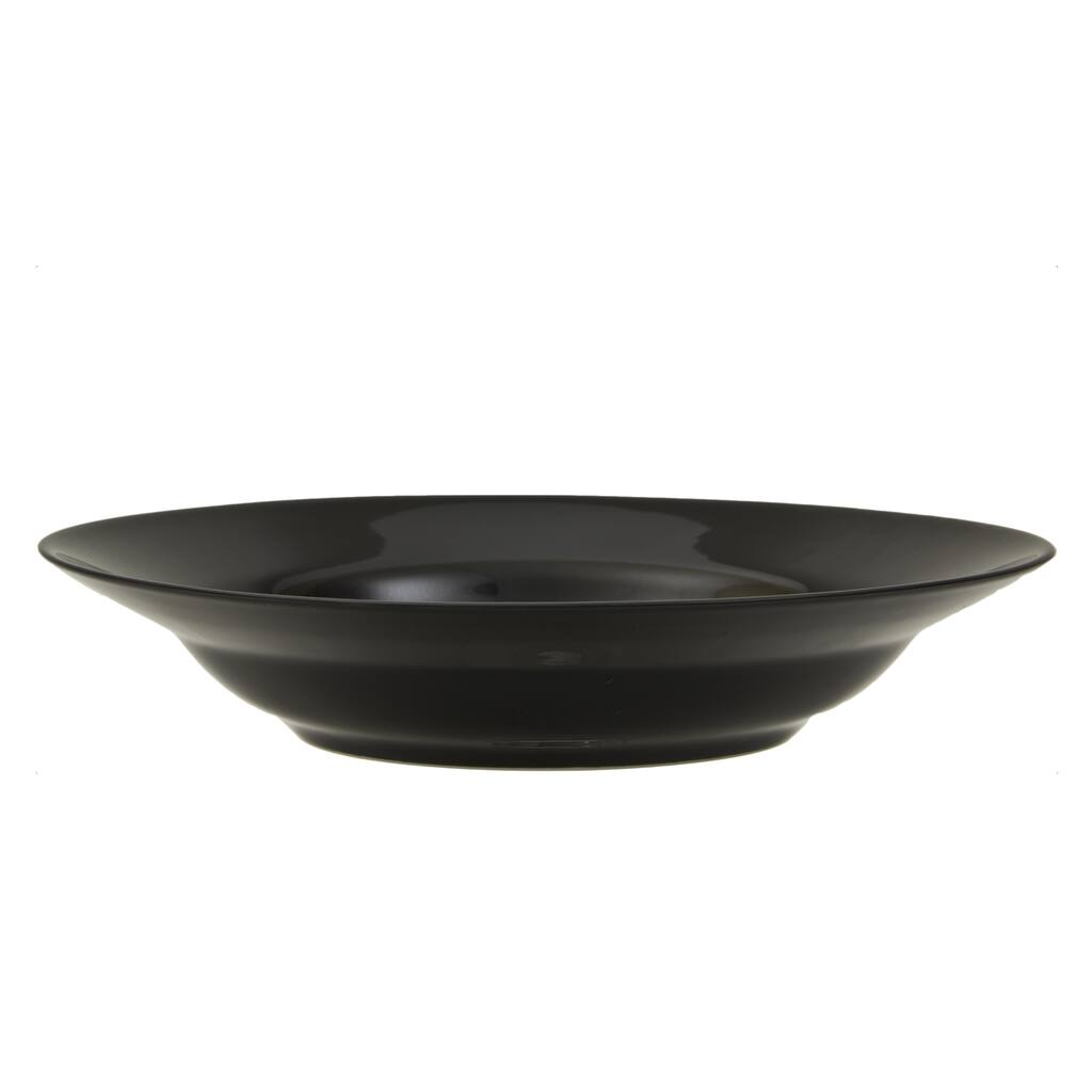 10 Strawberry Street Black Rim 9-inch Rim Soup (Set of 6)