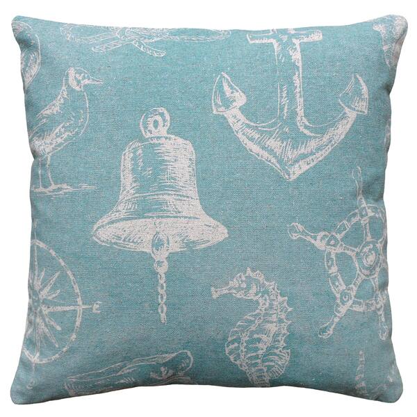 Shades of Aqua Linen Lumbar Bed Pillow, Decorative Pillows