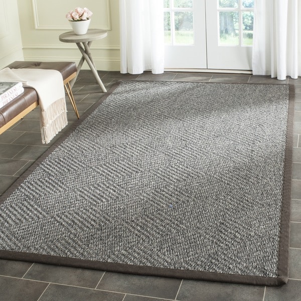 Safavieh Hand woven Natural Fiber Grey/ Dark Grey Jute Rug (5 x 8)