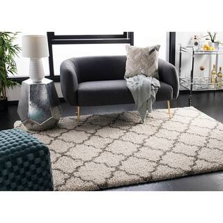Safavieh Hudson Quatrefoil Shag Ivory Grey Large Area Rug 11 X Safavieh Hudson Quatrefoil Shag Ivory Grey Large Area Rug 11 X
