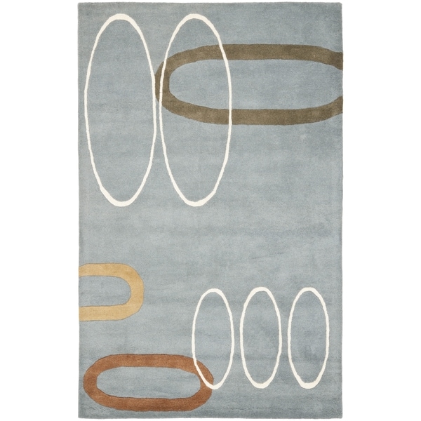 Safavieh Handmade Soho Modern Abstract Blue Wool Rug - 9'6 x 13'6