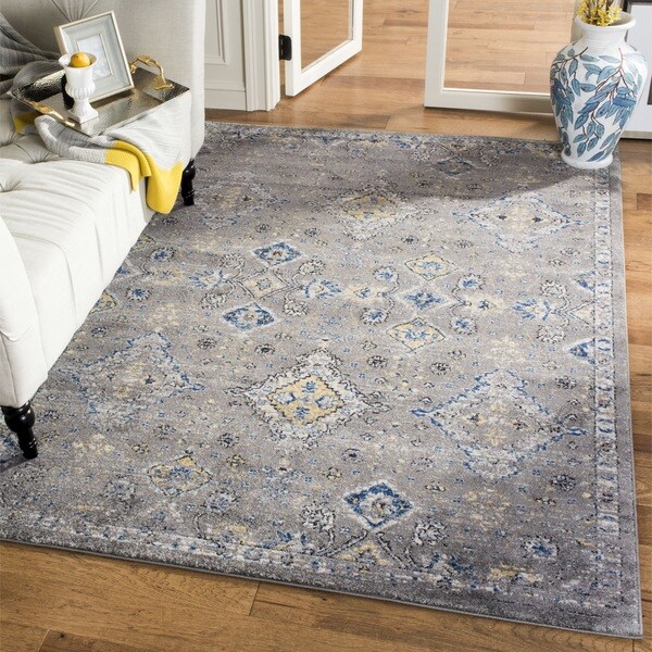 Safavieh Evoke Vintage Dark Grey / Yellow Distressed Rug (10' x 14') - 10' x 14'