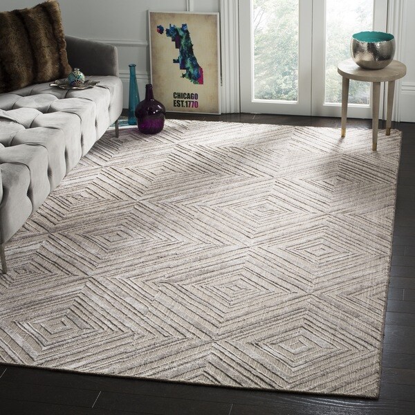 Safavieh Handmade Mirage Mid-Century Modern Grey Wool/ Viscose Rug - 9' x 12'