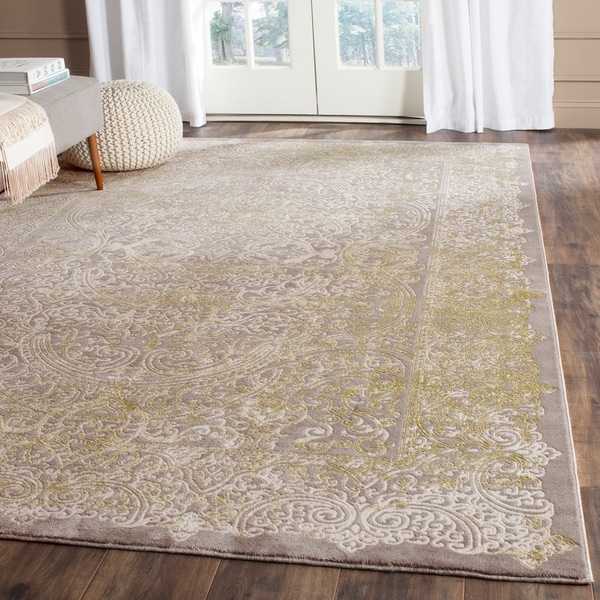 Safavieh Passion Watercolor Vintage Grey / Green Distressed Rug - 9' x 12'