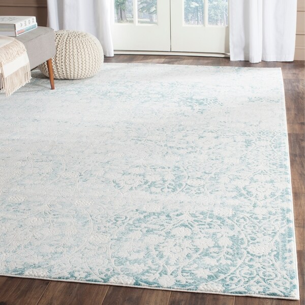 Safavieh Passion Vintage Wash Turquoise/ Ivory Distressed Rug - 9' x 12'
