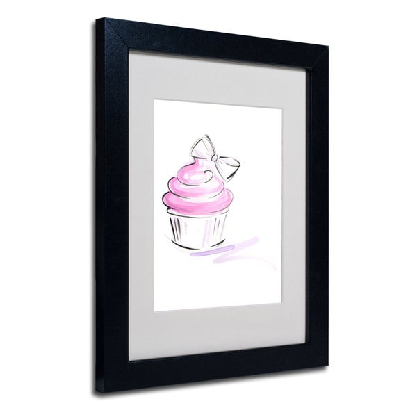 Jennifer Lilya Cupcake 2 White Matte, Black Framed Wall Art