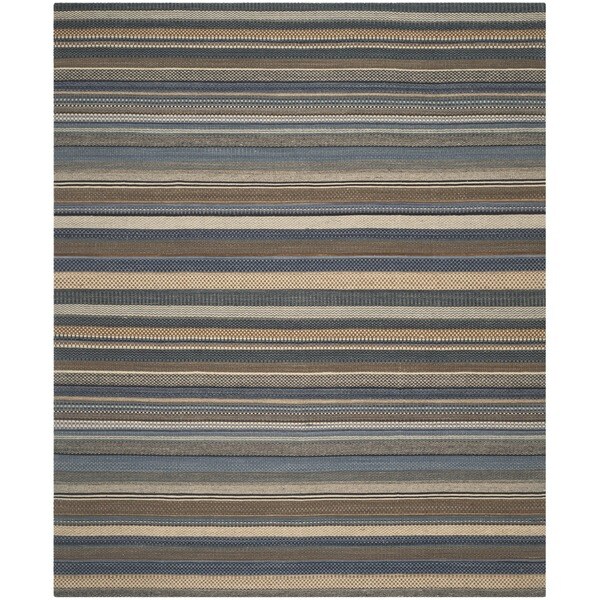 Safavieh Hand-Woven Kilim Blue Wool Rug - 9' x 12'