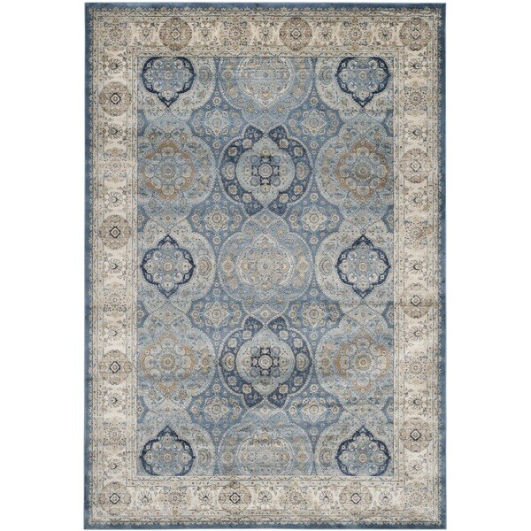 Safavieh Persian Garden Vintage Light Blue/ Ivory Distressed Silky Viscose Rug (8' x 11')