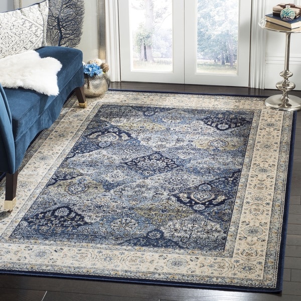 Safavieh Persian Garden Vintage Navy/ Ivory Distressed Silky Viscose Area Rug - 8' x 11'