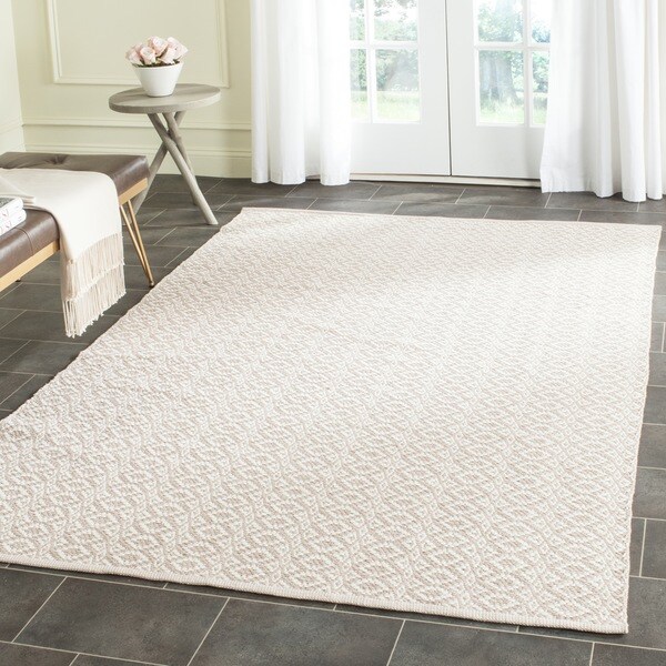 Safavieh Hand-Woven Montauk Ivory/ Beige Cotton Rug (5' x 7')