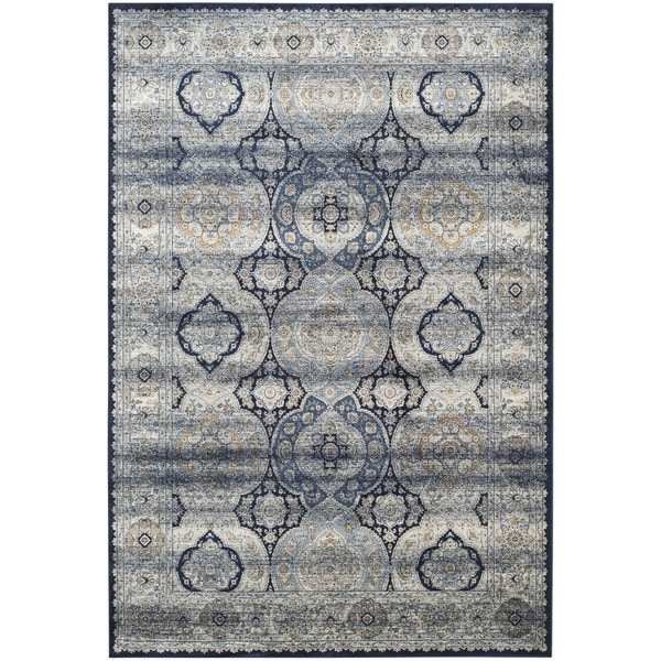 Safavieh Persian Garden Vintage Navy/ Ivory Distressed Silky Viscose Rug - 8' x 11'